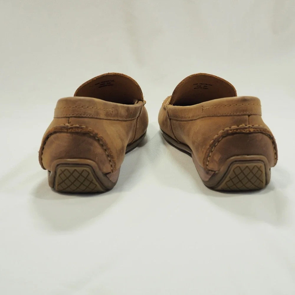 Frye Lewis Venetian 2.0 Mens 8.5 Tan Leather Driving Loafer Whipstitch Moc Toe